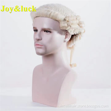 Handmade Horse Hair Court Judge Lawyer Wig Blonde Color Regular Curl for Men or Women Traditional British Classic Barrister Wigs
